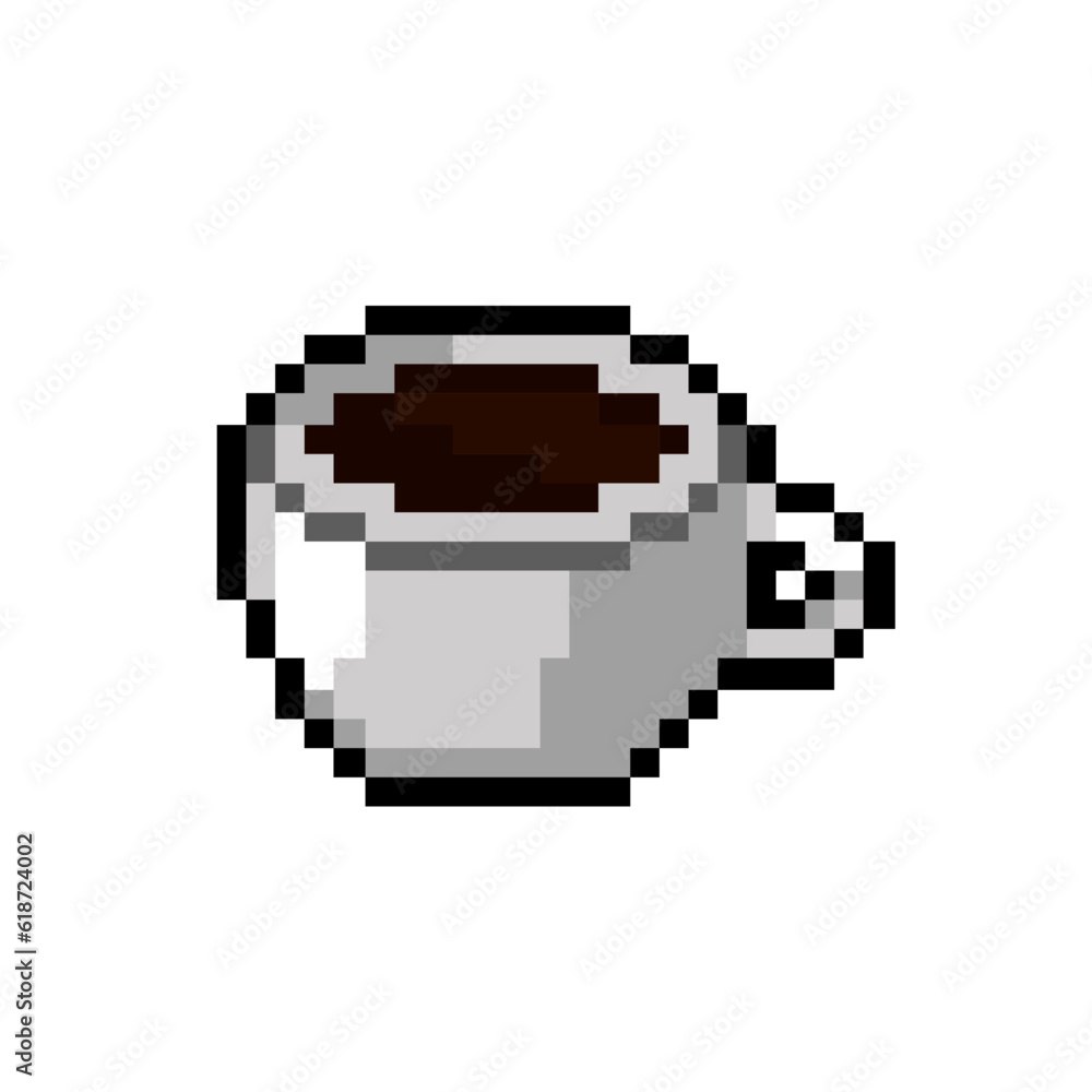 cup for coffee. Element design stickers, logo, mobile app, menu. 8-bit. cup for coffee. Element design stickers, logo, mobile app, menu. 8-bit.