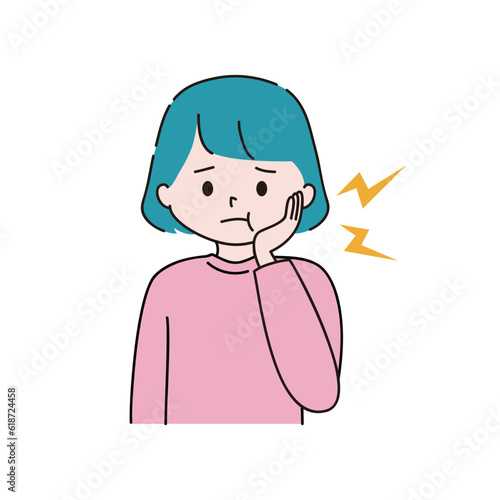 頬の痛みに悩む女性
