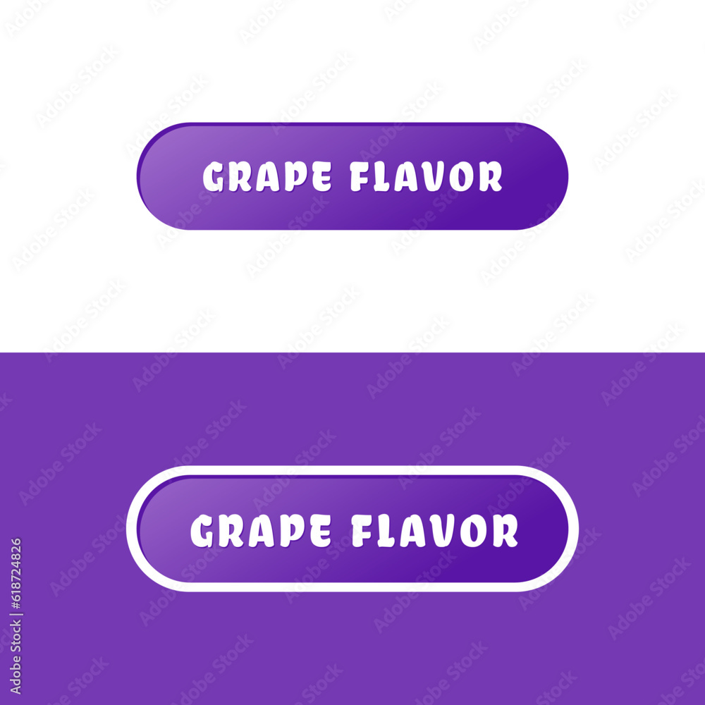 Fototapeta premium Grape flavor label or Grape flavor sign design element. Simple Grape flavor label vector for product packaging design element. Grape flavor sign for packaging design element.