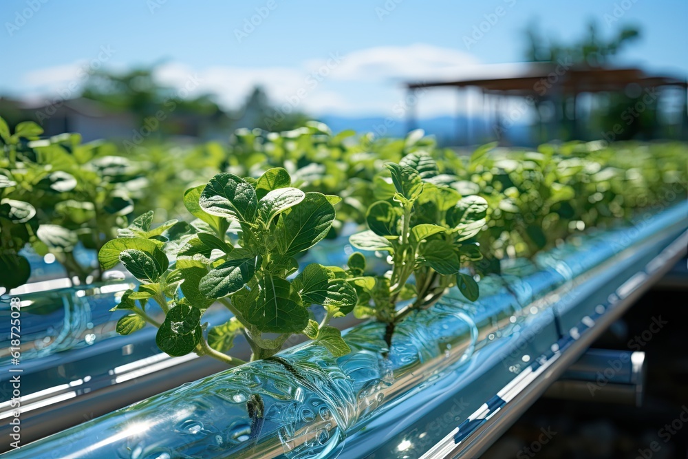 photo of hydroponics with water pipe tube photo of hydroponics with water pipe tube
