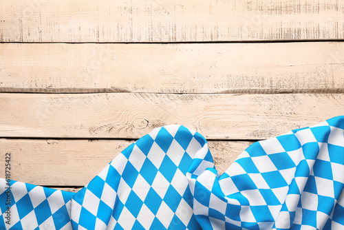 Flag of Bavaria on white wooden background