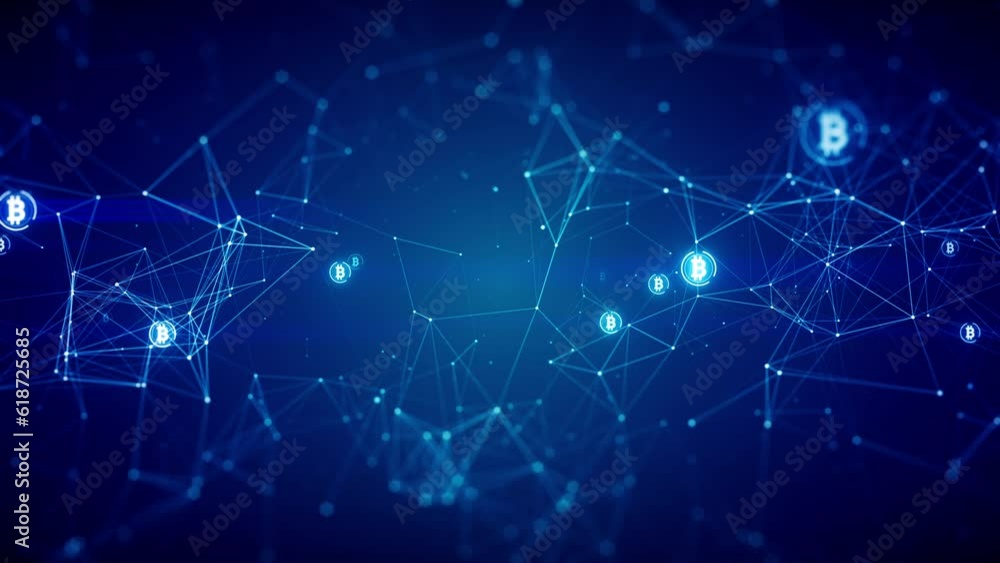 Crypto Currency Connect with bitcoins on a blue background