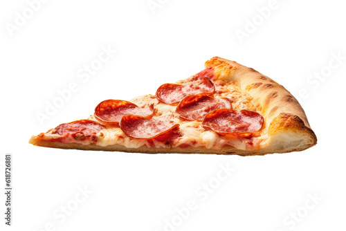 Neapolitan Pizza Slice On Isolated Transparent Background, Png. Generative AI