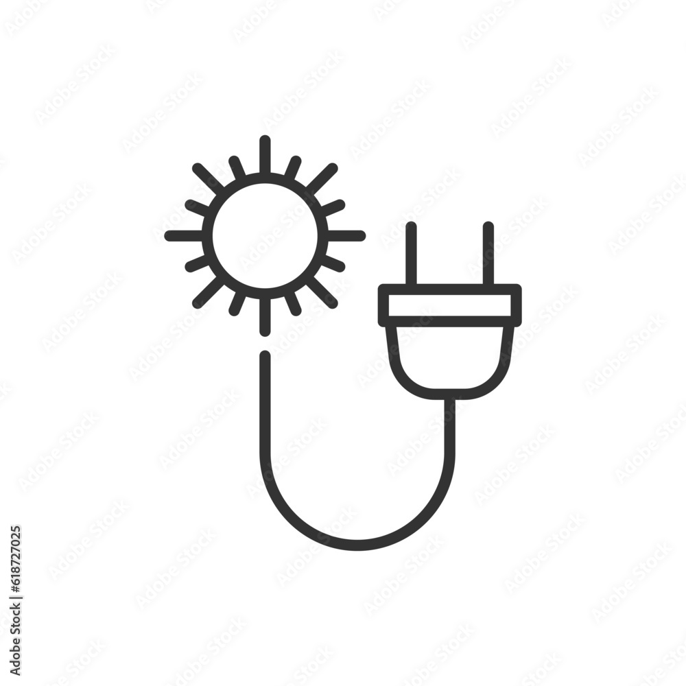 Solar energy plug icon