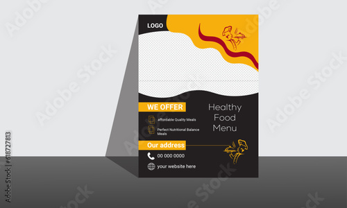 Restaurant menu and flyer design templates modern with colorful size A4 size.