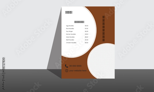 Restaurant menu and flyer design templates modern with colorful size A4 size.