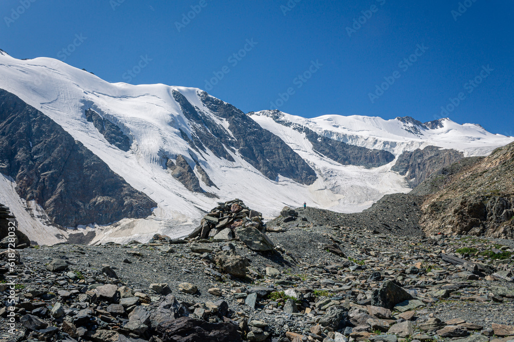 snowy peaks of high Altai mountains