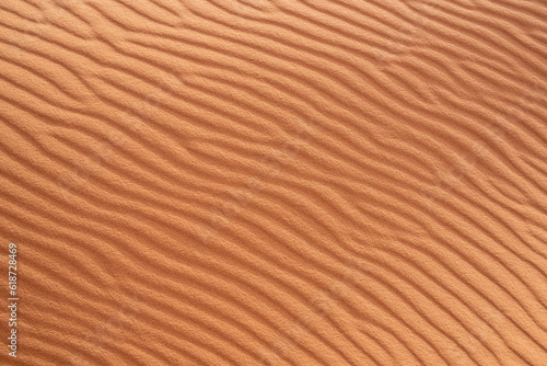 Scenic sand pattern on a desert's dune, drawn from the wind