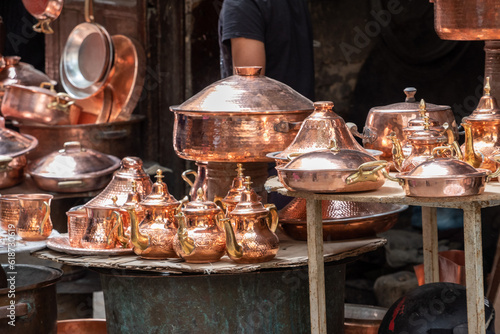 Famous Seffarine souk in the medina of Fes photo