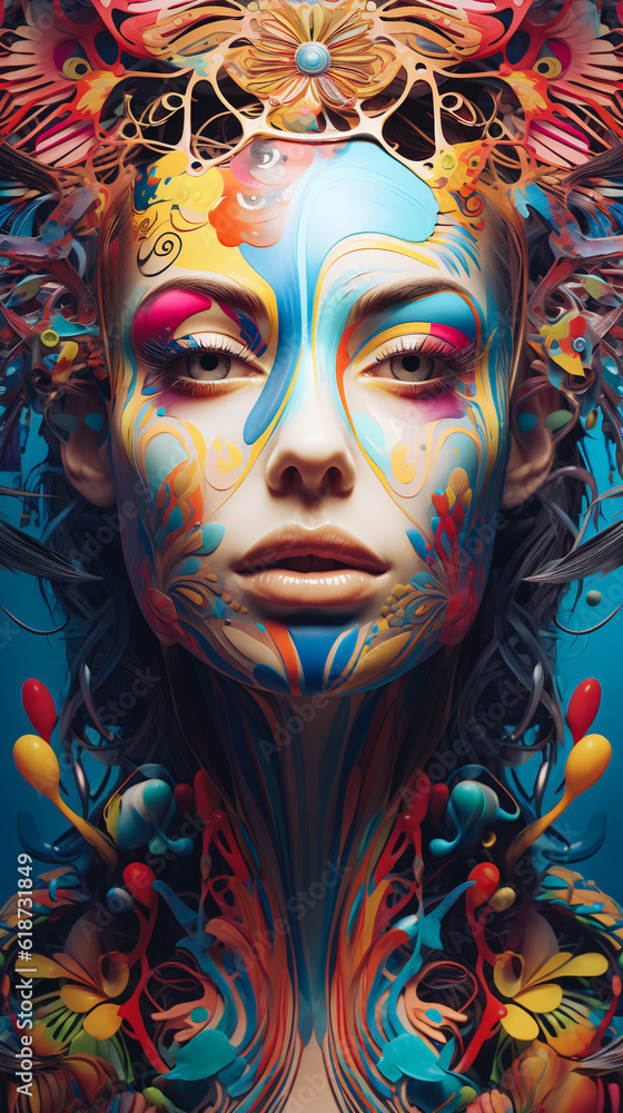 Transcending Realities: Surreal Psychedelic Portraits Unveiling the Depths—Capturing the Inner Depths of the Human Experience Through Vibrant Portrait Artwork