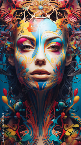 Transcending Realities  Surreal Psychedelic Portraits Unveiling the Depths   Capturing the Inner Depths of the Human Experience Through Vibrant Portrait Artwork