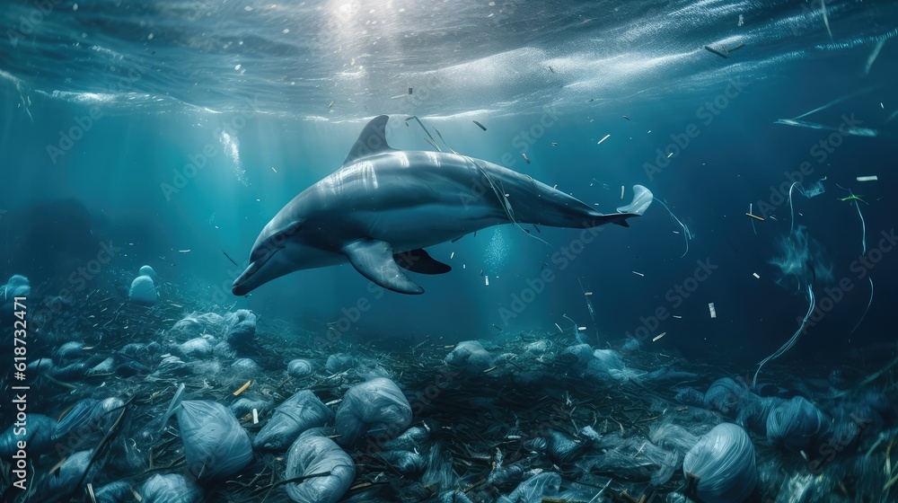 Obraz premium Ocean pollution campaign