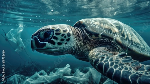 Plastic Pollution In Ocean © jambulart