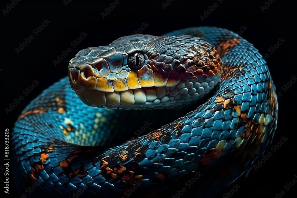 close up of a python. close up of a python.