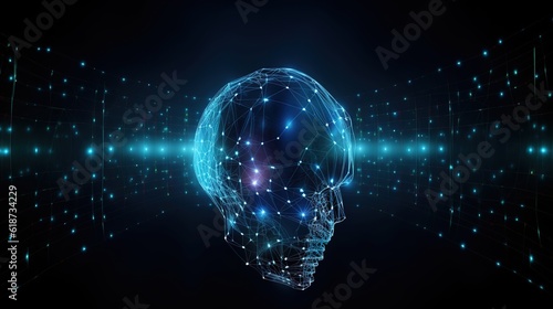 Wallpaper Mural Abstract Artificial intelligence. Technology web background. Virtual concept illustration Torontodigital.ca