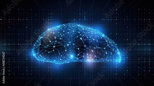 Wallpaper Mural Abstract Artificial intelligence. Technology web background. Virtual concept illustration Torontodigital.ca