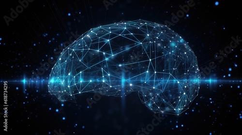 Wallpaper Mural Abstract Artificial intelligence. Technology web background. Virtual concept illustration Torontodigital.ca