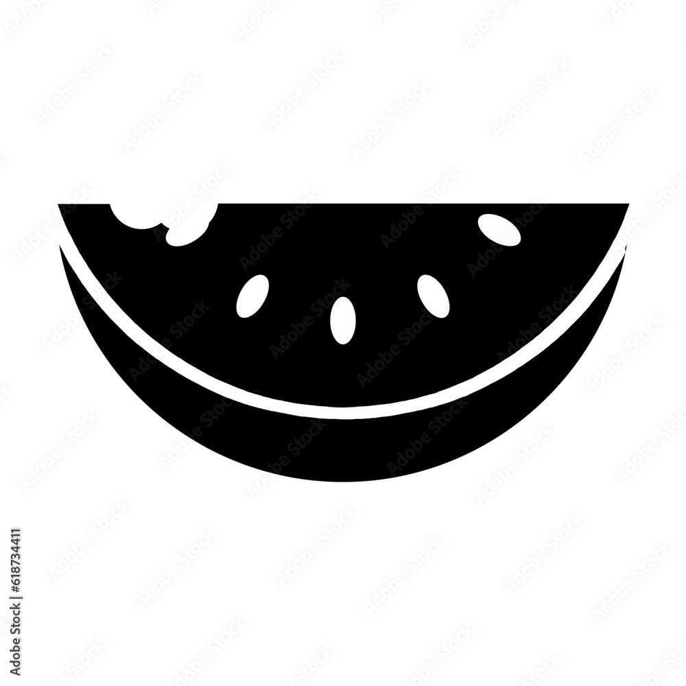 Watermelon solid icon. Solid watermelon vector icon for web design isolated on white background Watermelon solid icon. Solid watermelon vector icon for web design isolated on white background