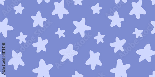 Seamless pattern lilac stars on a purple background