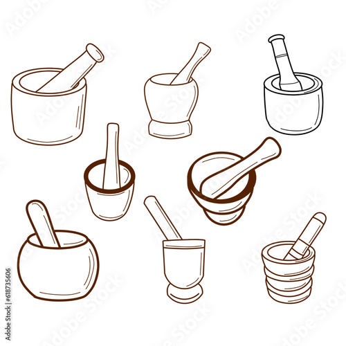 Set of mortar and pestle