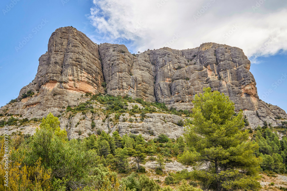 Majestic rock formation in the estrets of Arnes. In Els Ports Natural Park, Tarragona, Catalonia community, Spain