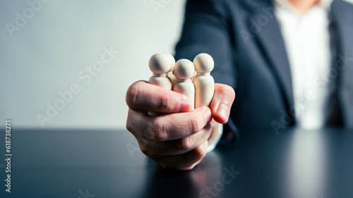 Fotografija CEO Influence  Business Agreements and Employee Dismissals workforce labor businessman hand background
