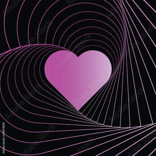 pink heart shape with line effect