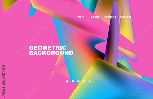 Broken pieces abstract background. Trendy background for your landing page design, concept of web page design for website and mobile website