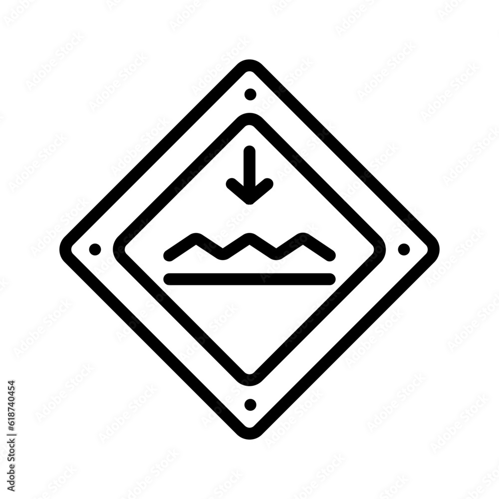 Black line icon for Uneven Black line icon for Uneven