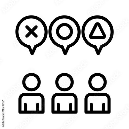 Black line icon for Inconsistent