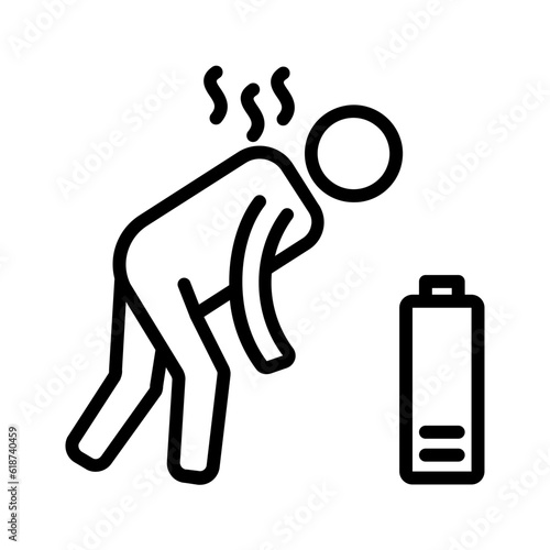 Black line icon for Fatigue
