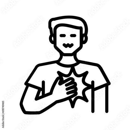 Black line icon for Discomfort