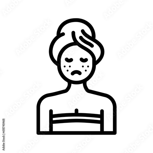 Black line icon for Dull