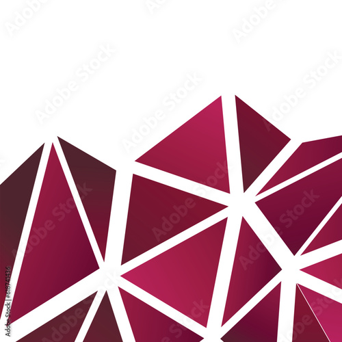 Polygonal pink mosaic background. Abstract low poly vector illustration. Triangular pattern, copy space. Template geometric business design with triangle for poster, banner, card, flyer