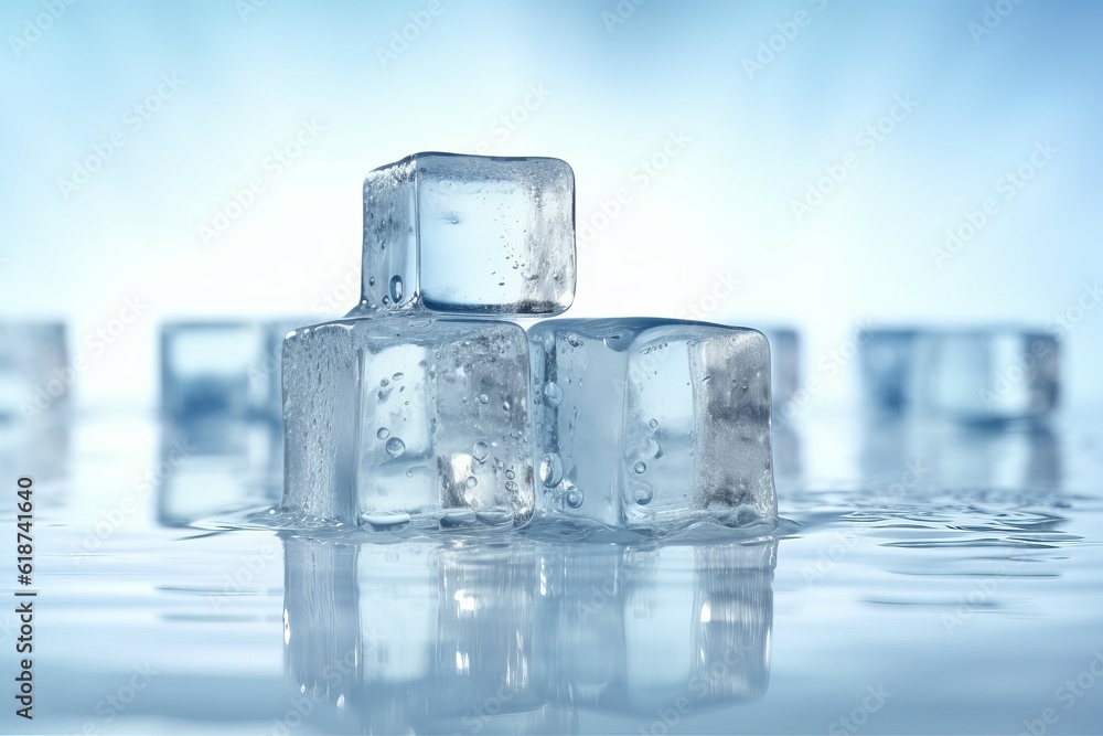 Smooth ice cubes. Generate Ai
