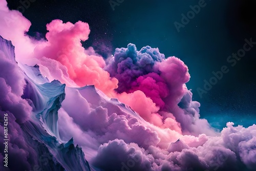 explosion of colored powder white background. abstract colored background. Generative ai 