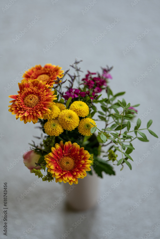 Bouquet with chrysanthemum and gerbera.
