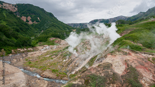 Russia. Kamchatka. The mountains and the Valley of Geysers.