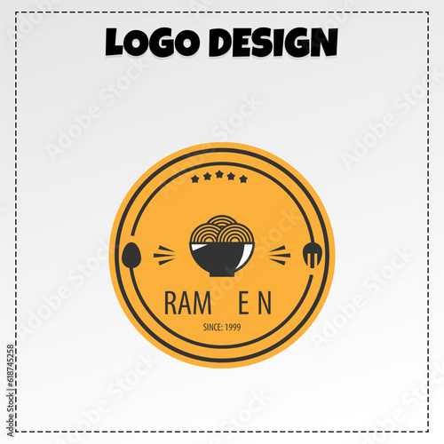 traditional japanese food ramen logo illustration vector design