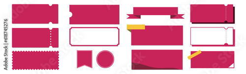 シンプルなピンクと黄色のベクターアイコンデザインセット