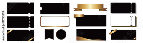 高級感のある黒と金のベクターアイコンデザインセット