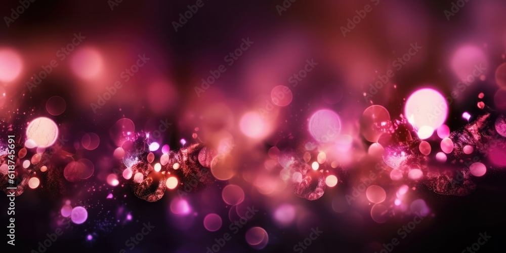 Pink Glitter With Sparkle Of Lights And Stars, pink tone blur bokeh light, generative ai Pink Glitter With Sparkle Of Lights And Stars, pink tone blur bokeh light, generative ai