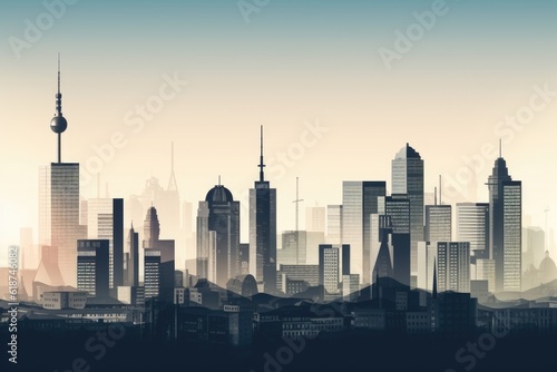 city with iconic landmarks and modern buildings visible in the background, created with generative ai © altitudevisual