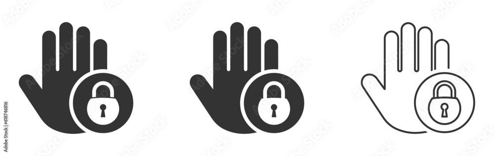 Obraz premium Restricted area flat line and filled vector icons