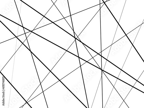 Stylish chaotic black lines vector background