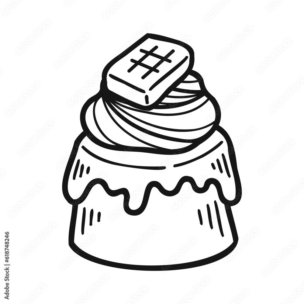 isolate black and white bakery chocolate pudding isolate black and white bakery chocolate pudding