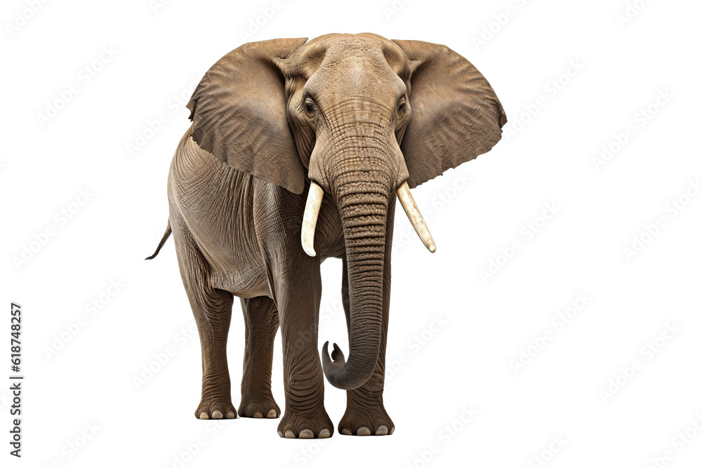 elephant. Transparent background. generative AI