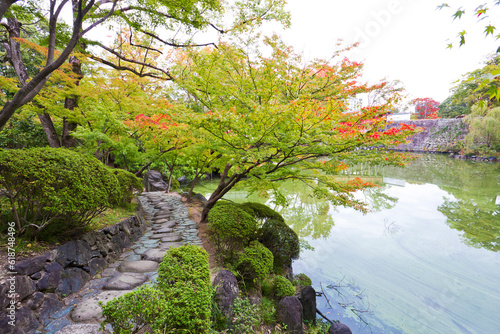 Momijidani Teien Garden in Wakayama castle, Wakayama city, Kansai, Japan. photo