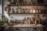 a zero-waste kitchen, with all ingredients reused and nothing going to waste, created with generative ai