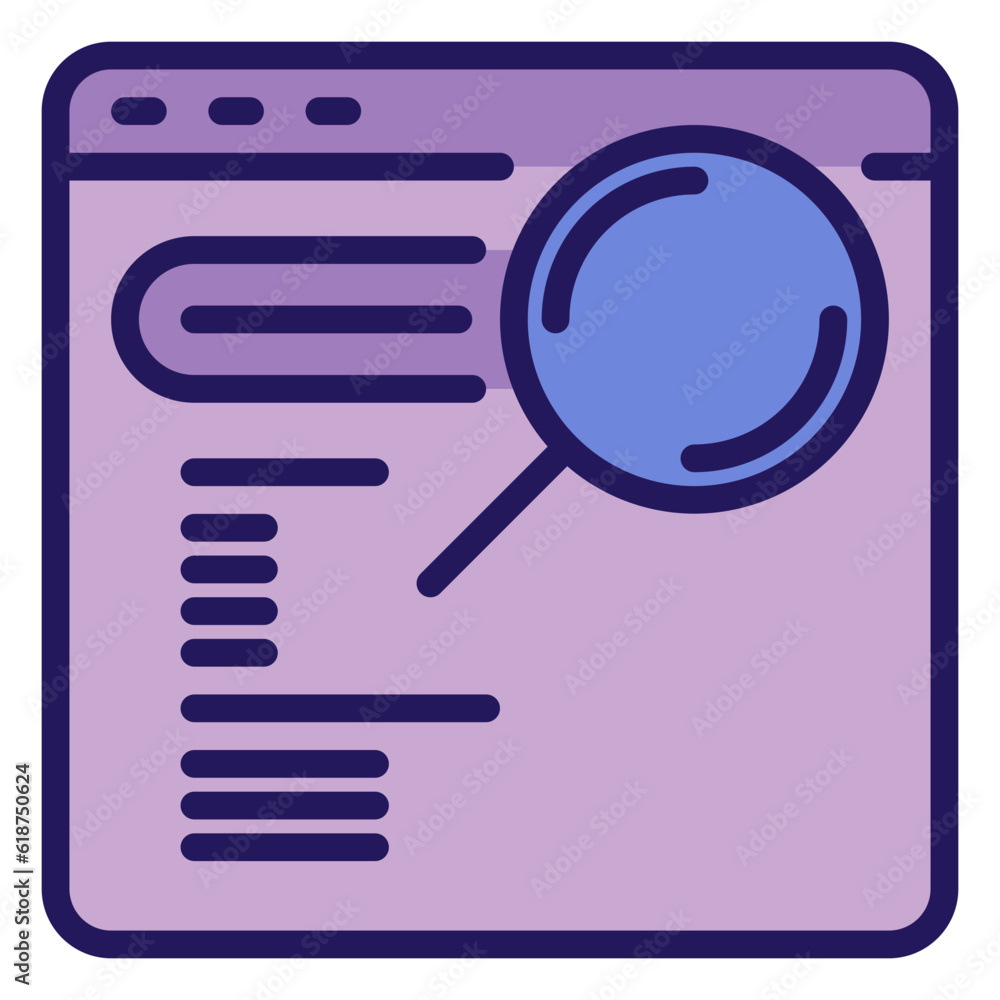 searching icon, flat outline icon style searching icon, flat outline icon style